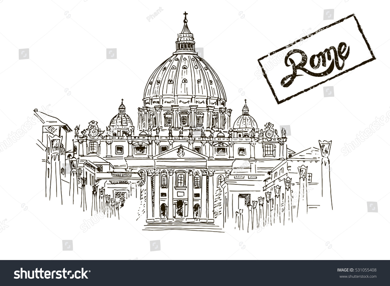 Собор св Петра в Риме рисунок
