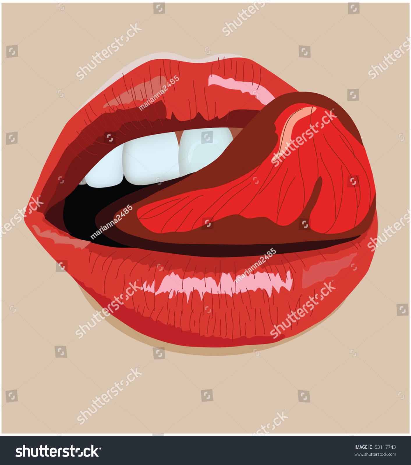 Поп-арт губы с языком