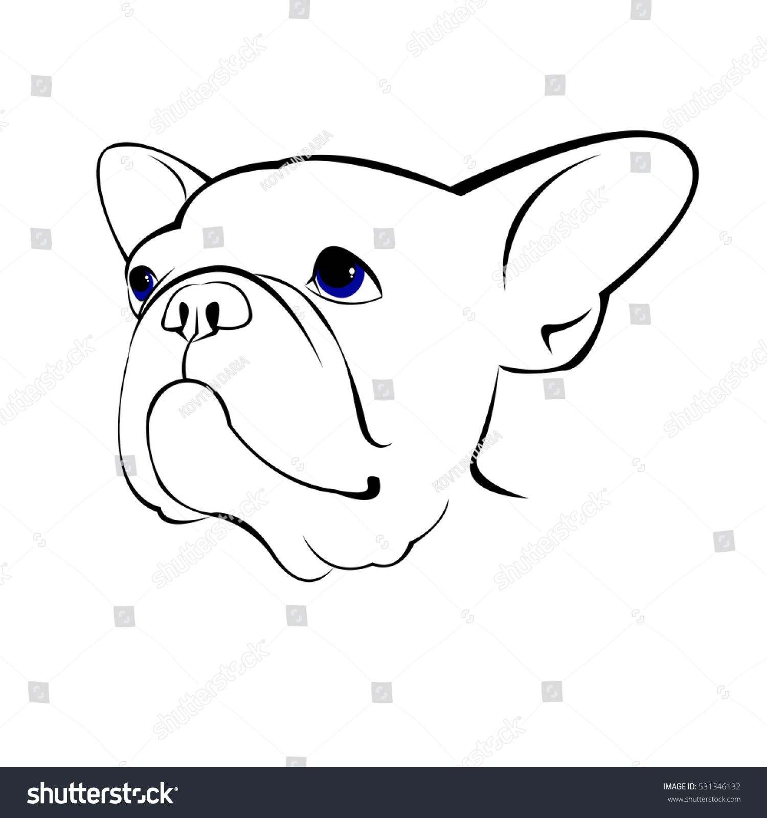 Лицо собачки нарисовать французского бульдога