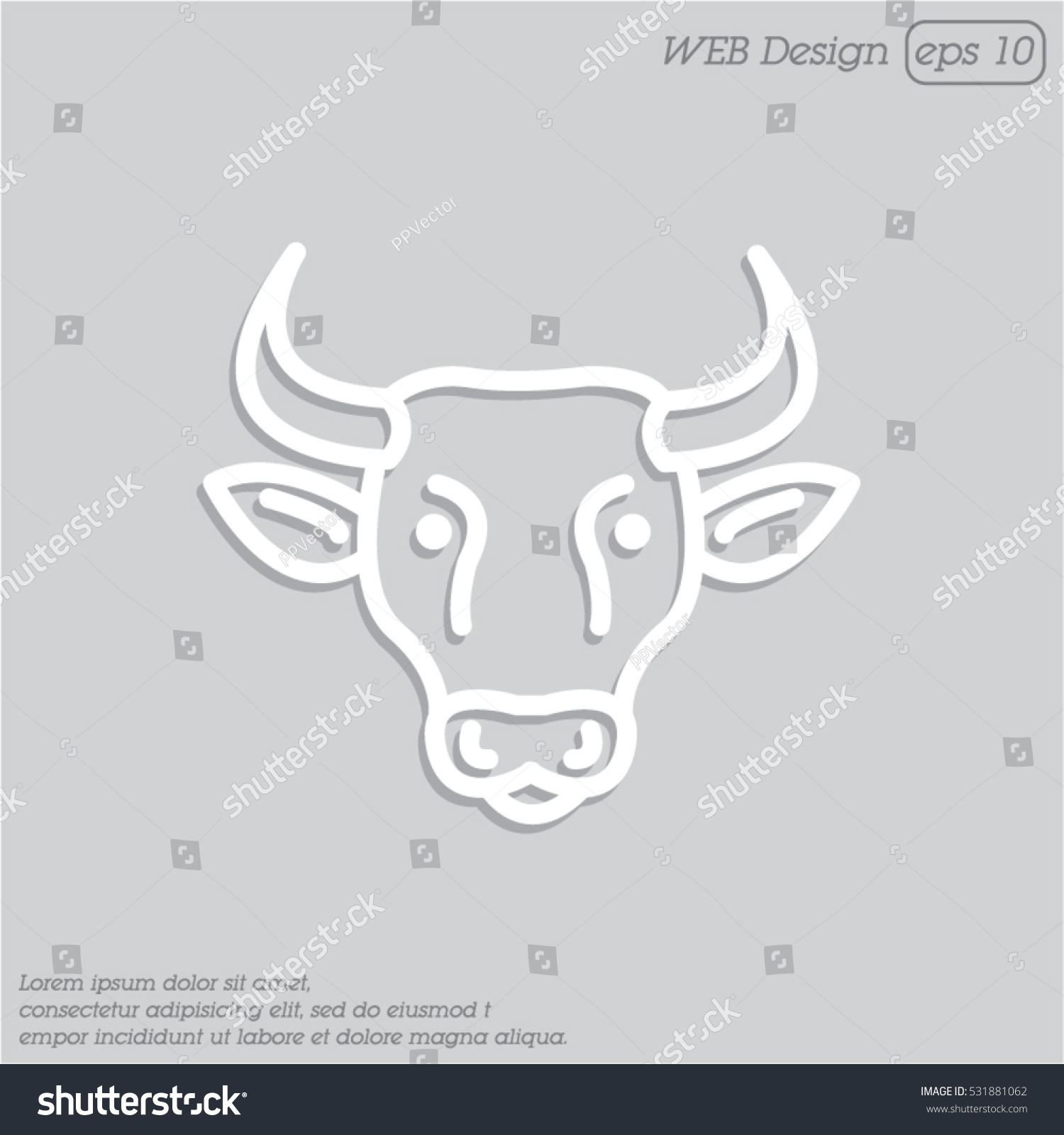 Web Line Icon Cow Livestock Stock Vector (Royalty Free) 531881062 ...