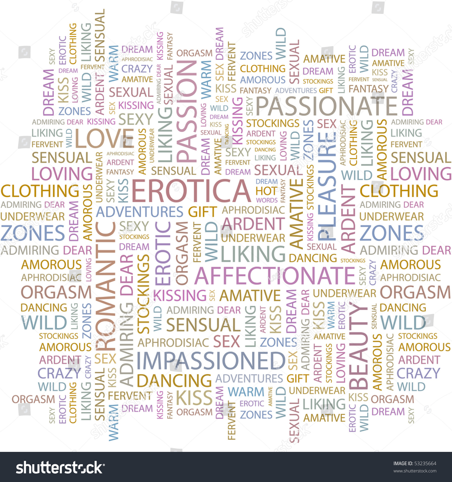 Erotica Word Collage On White Background Stock Vector Royalty Free 53235664 Shutterstock 0455