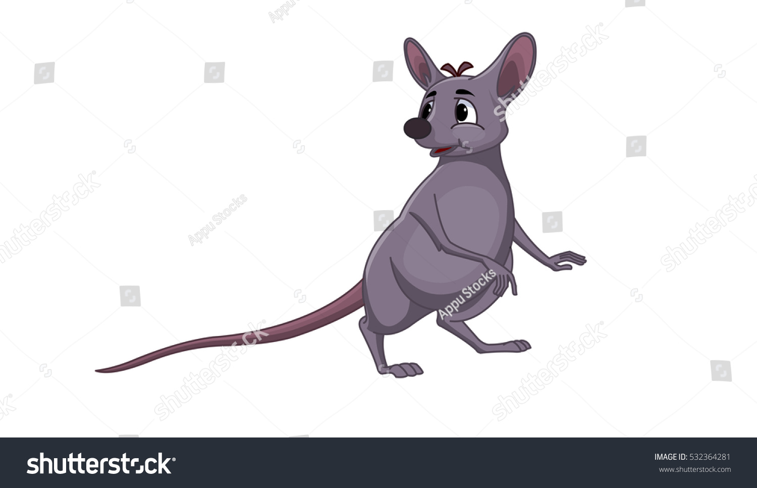 Gray Rat Cartoon Vector Image Stock Vector (Royalty Free) 532364281 ...