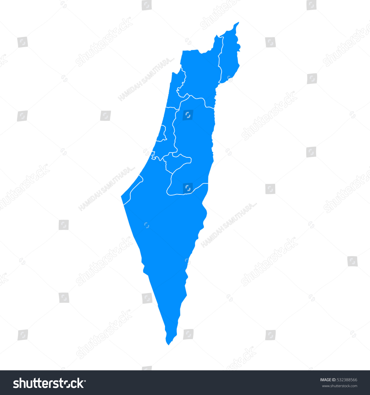 Blue Map Israel Stock Vector (Royalty Free) 532388566 | Shutterstock