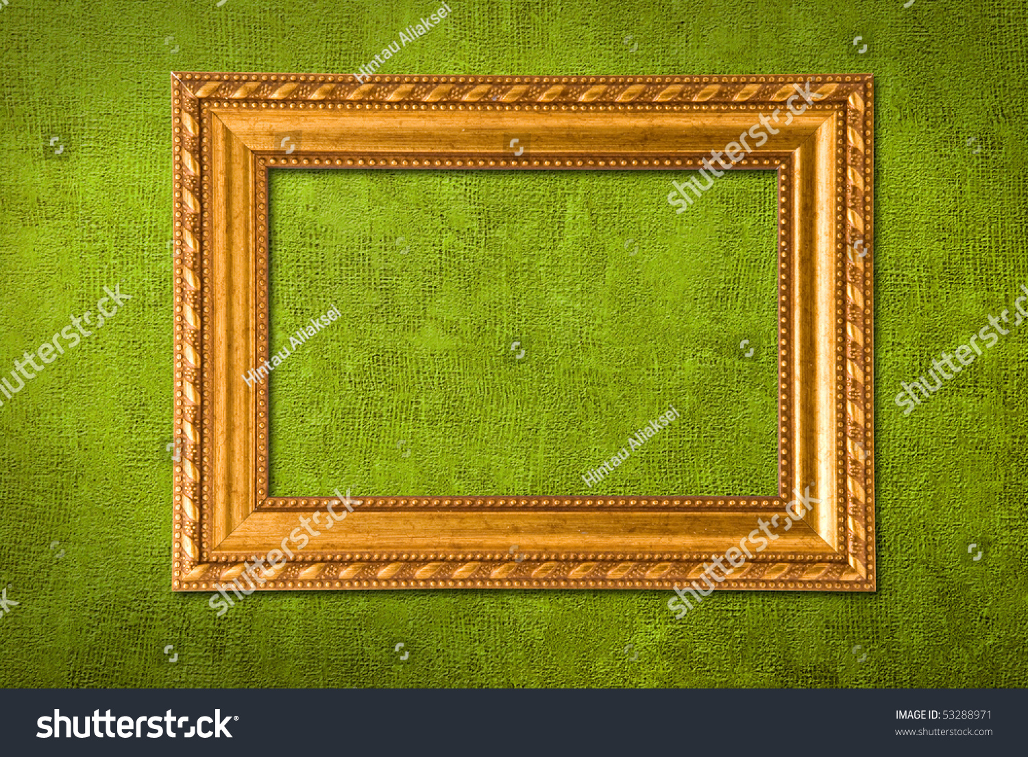 Gold Frame On Green Wall Background Stock Photo 53288971 | Shutterstock