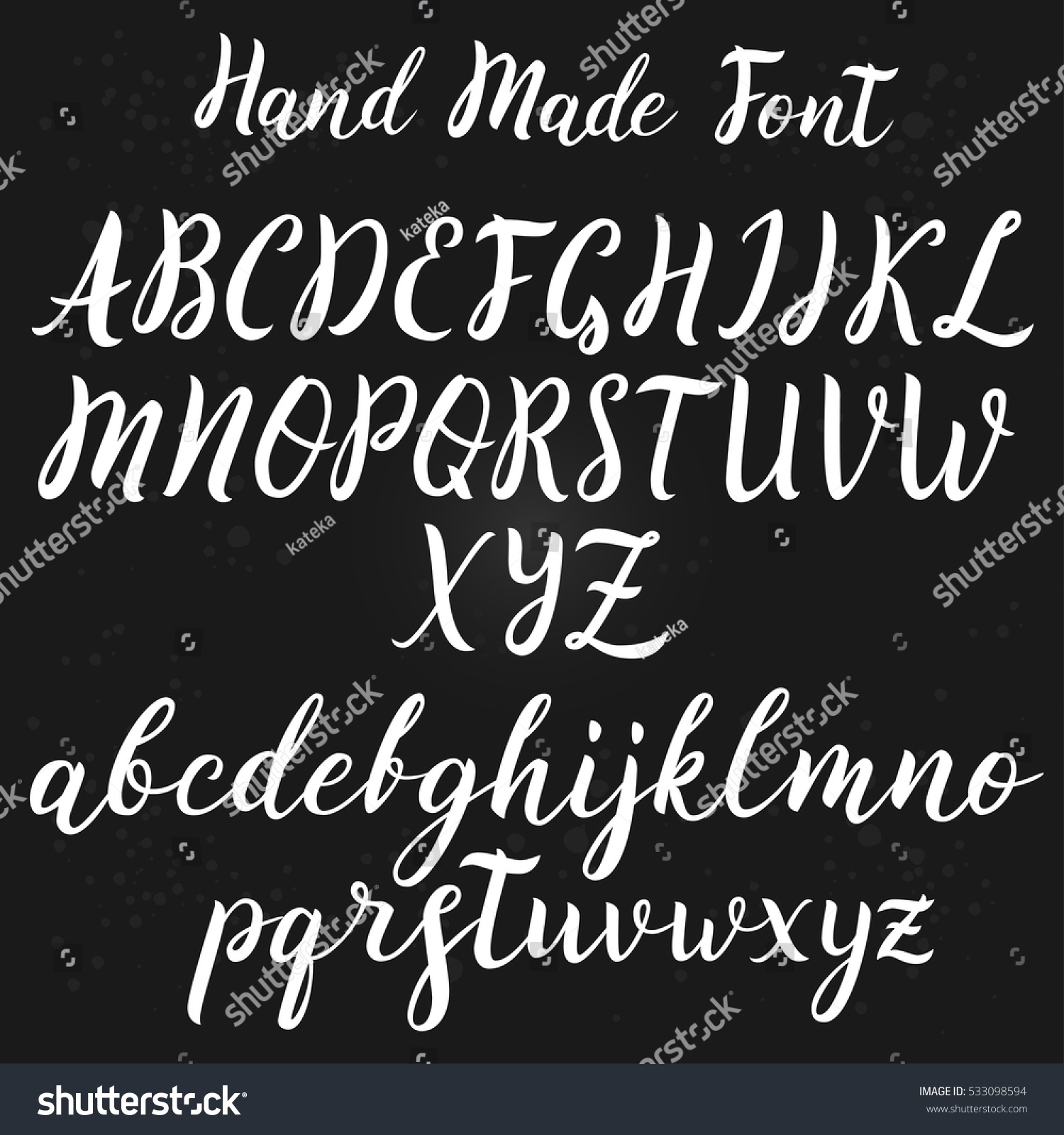 Calligraphic Vector Script Font Handwritten Brush Stock Vector (Royalty ...