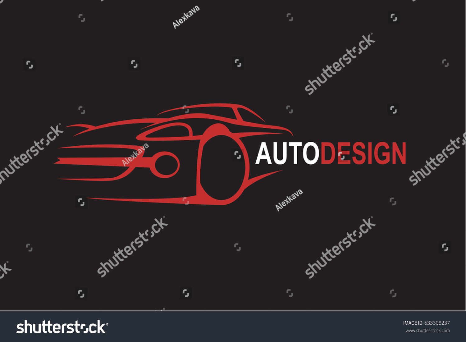 Illustration Car Emblem On Black Background Stock Vector (Royalty Free ...