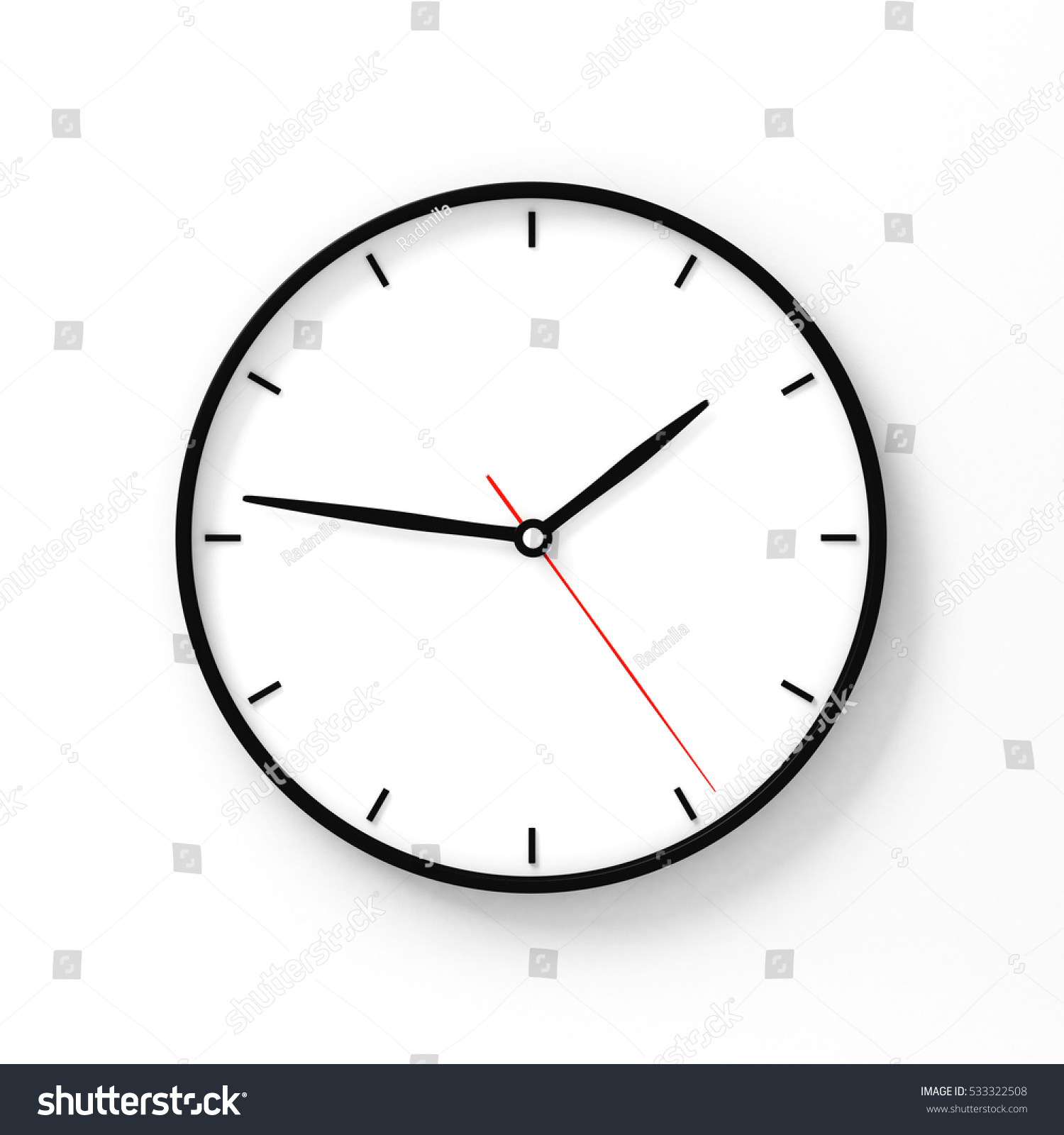 Wall Black Clock Mockup 3d Rendering Stock Illustration 533322508 ...