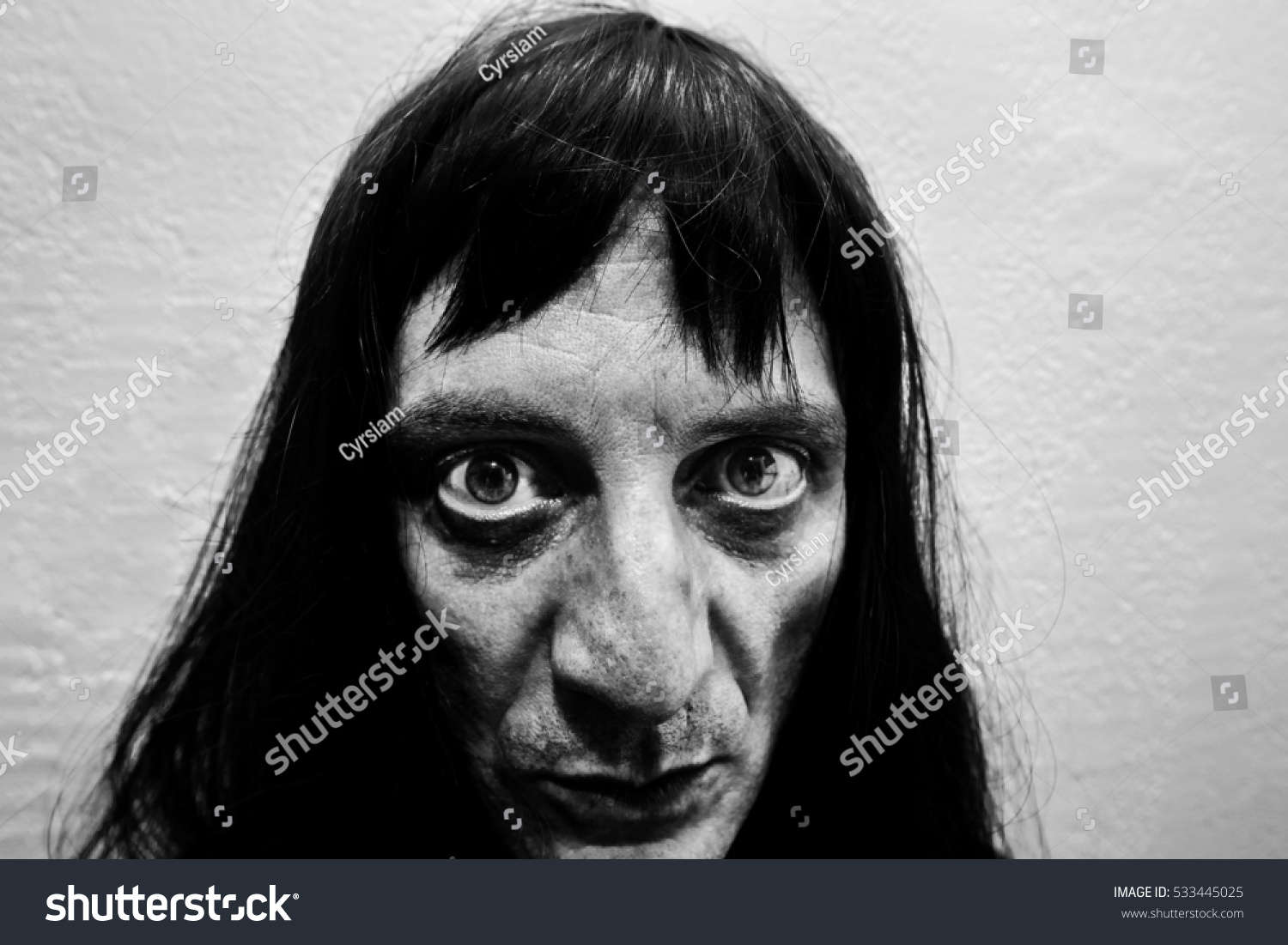 Psychopath Big Nose Big Eyes Black Stock Photo Shutterstock