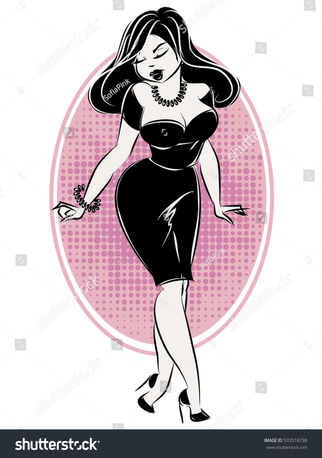 Black White Pinup Sexy Woman Hand Stock Vector (Royalty Free) 533518738 ...