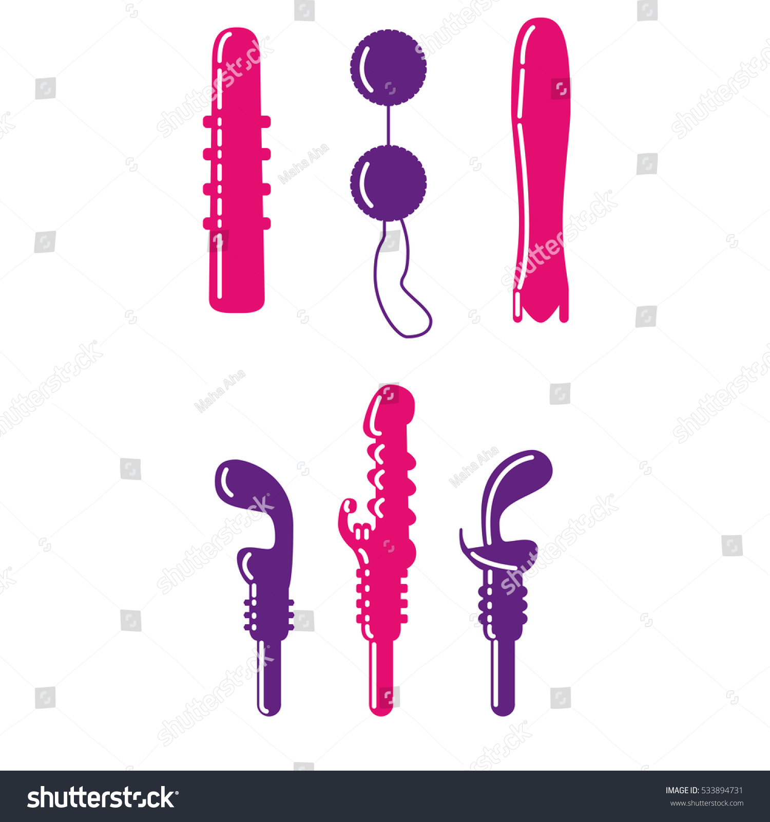Vector Pink Violet Illustration Dildos Vibrators Stock Vector Royalty Free 533894731