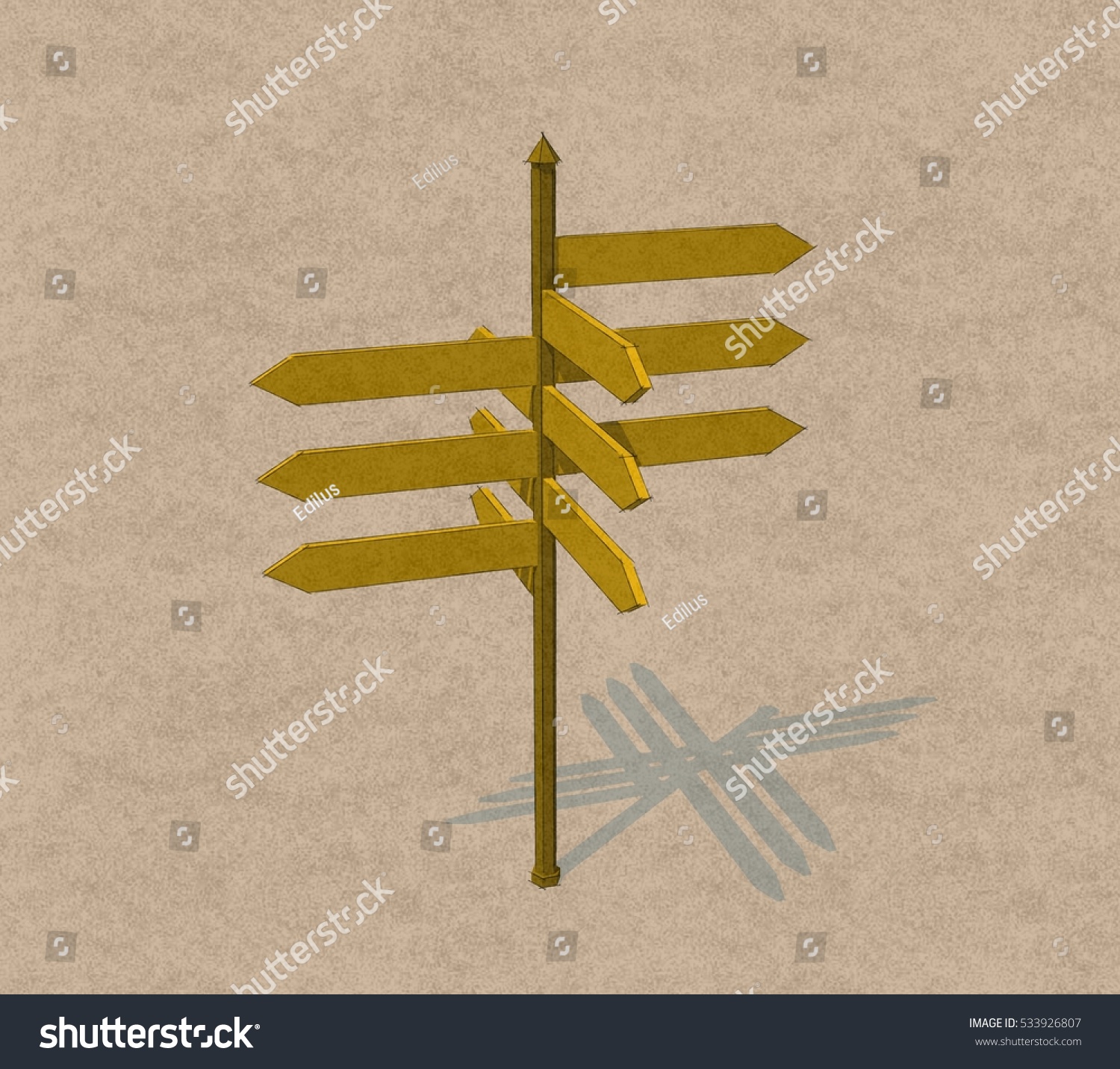 Arrow Road Sign Sketch Illustration Stock Illustration 533926807 ...