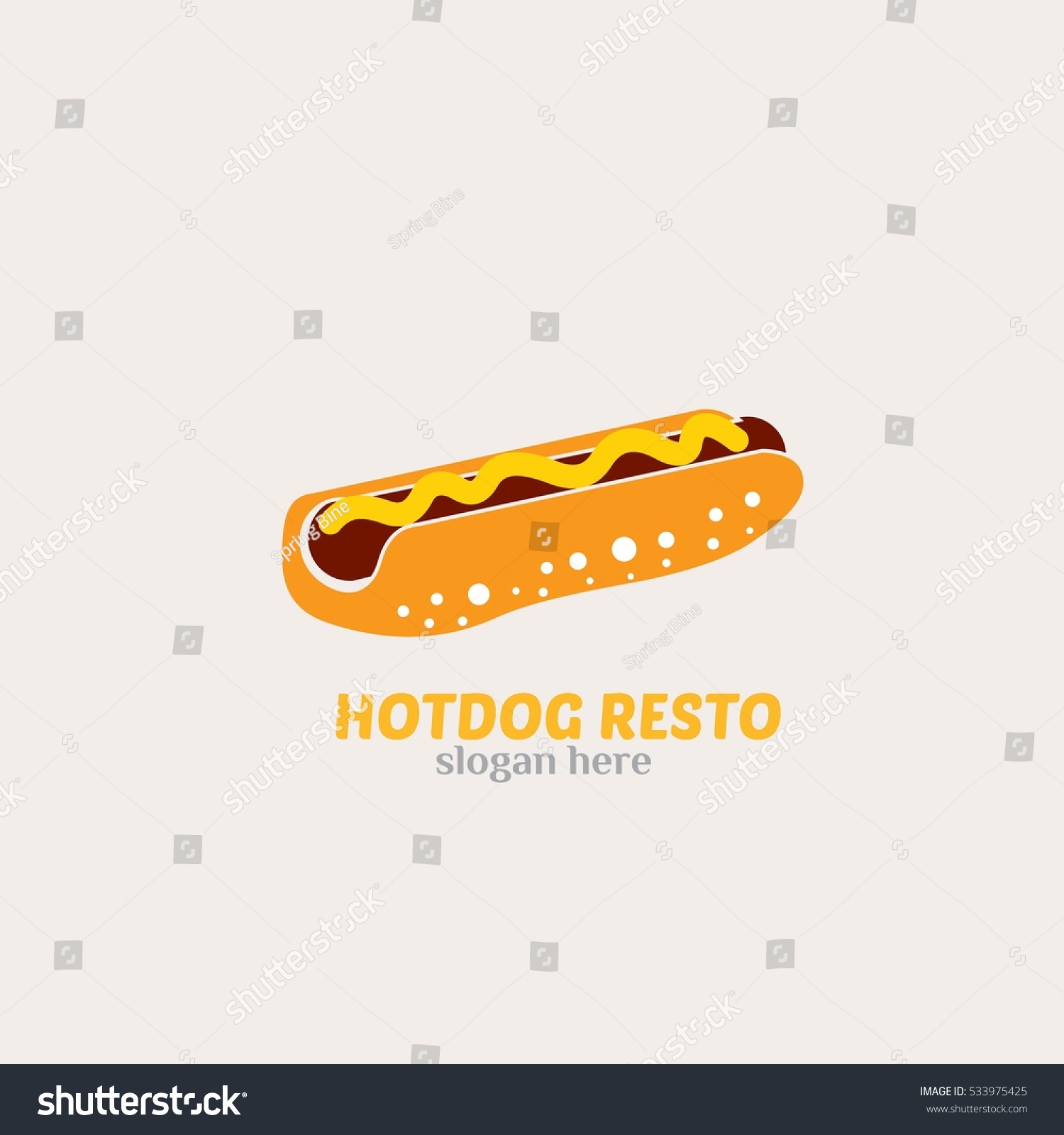 Hotdog Restaurant Logo Design Template Vector Stock Vector (Royalty ...