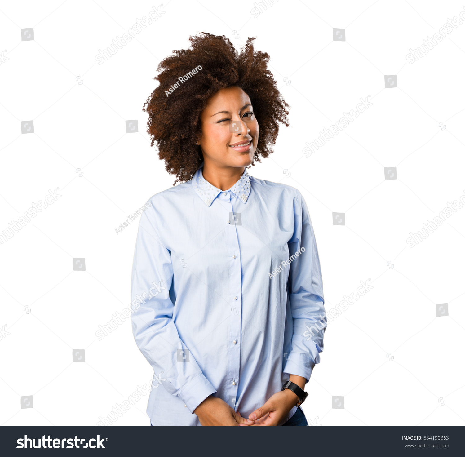 Young Black Woman Standing Stock Photo 534190363 