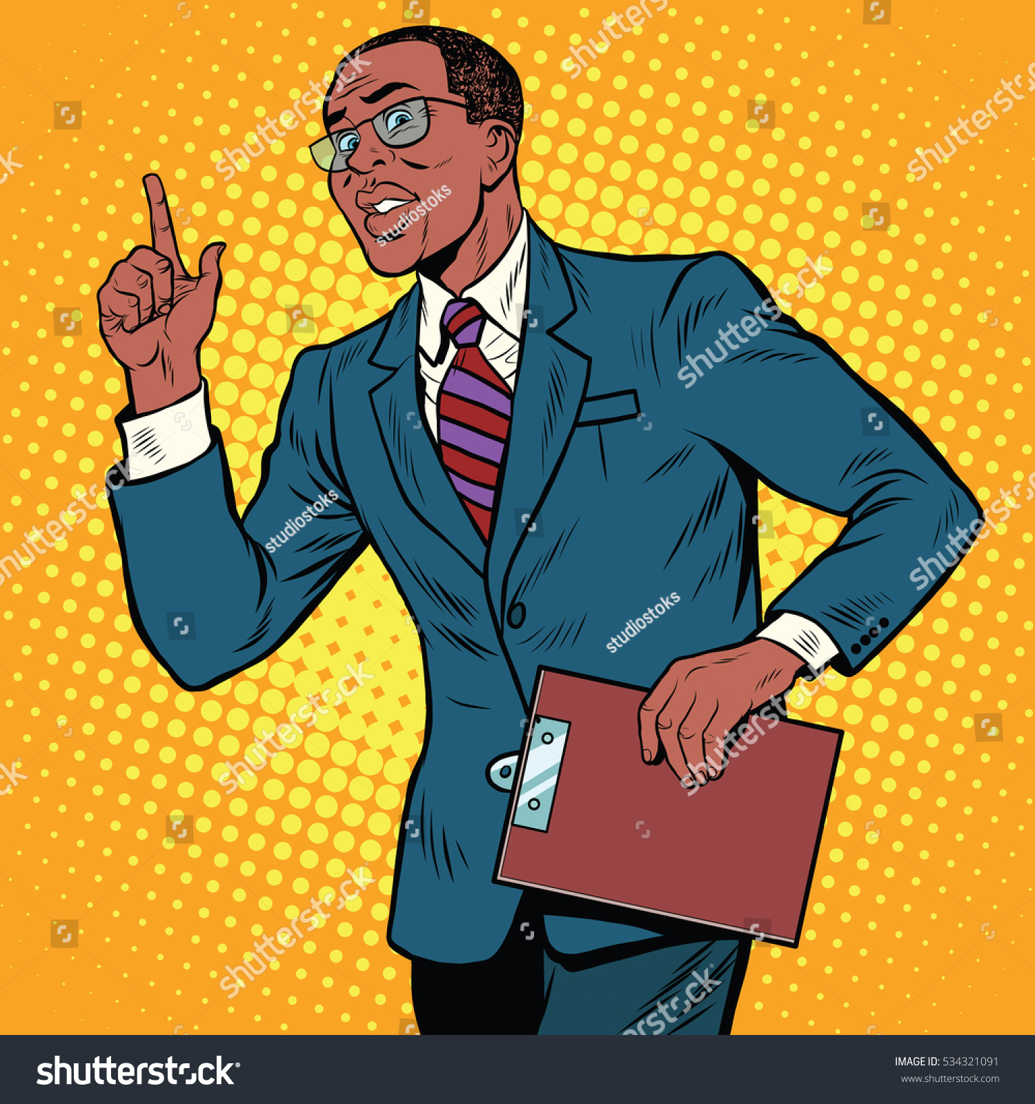 Businessman Gesture Teacher Pop Art Retro Stock Illustration 534321091 ...