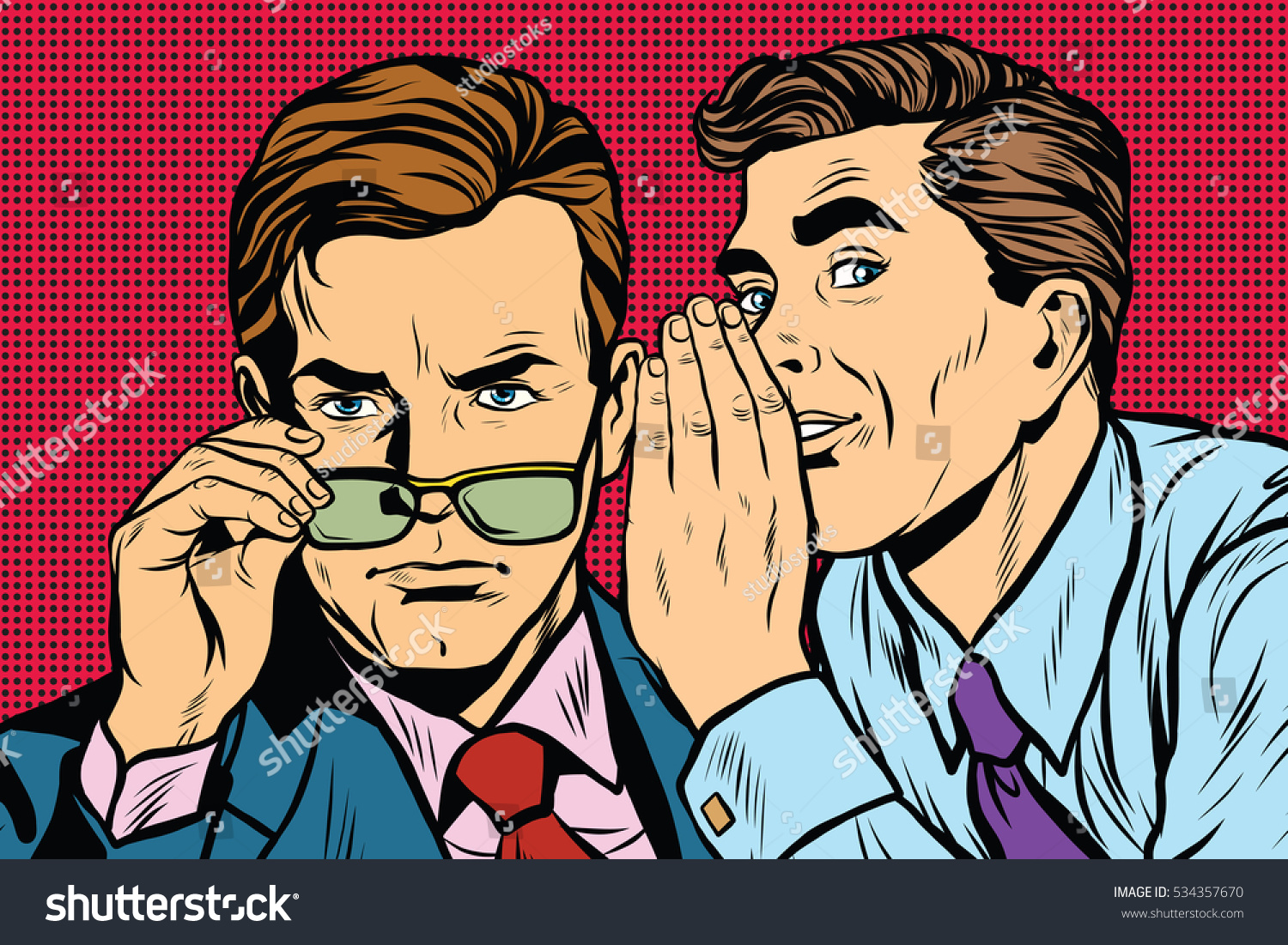 Business Men Gossiping Pop Art Retro Stock Illustration 534357670 ...