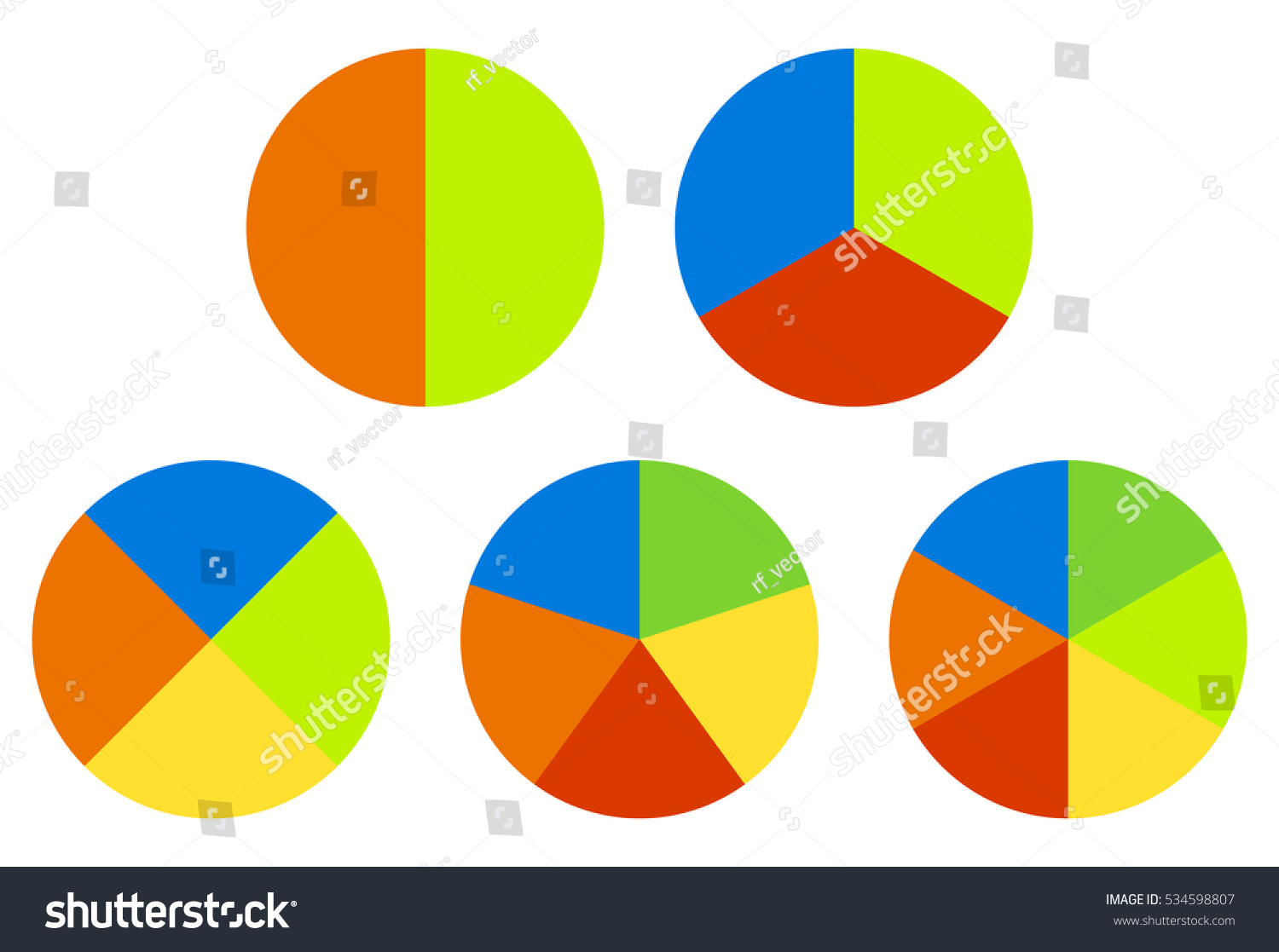 Set Pie Chart Graphs 23456 Segments Stock Vector (Royalty Free ...