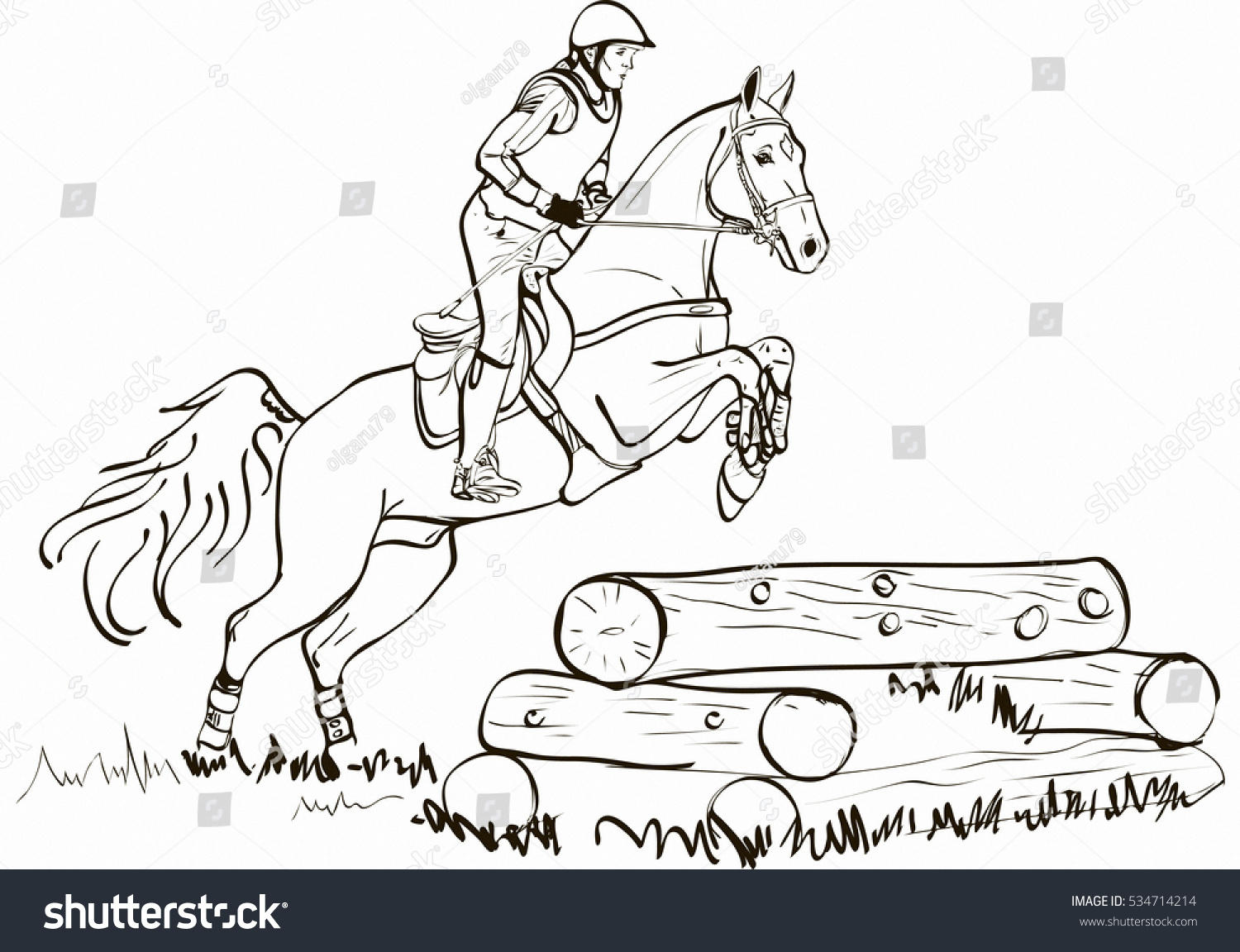 Cross Country Obstacles Horse Symbol Stock Vector (Royalty