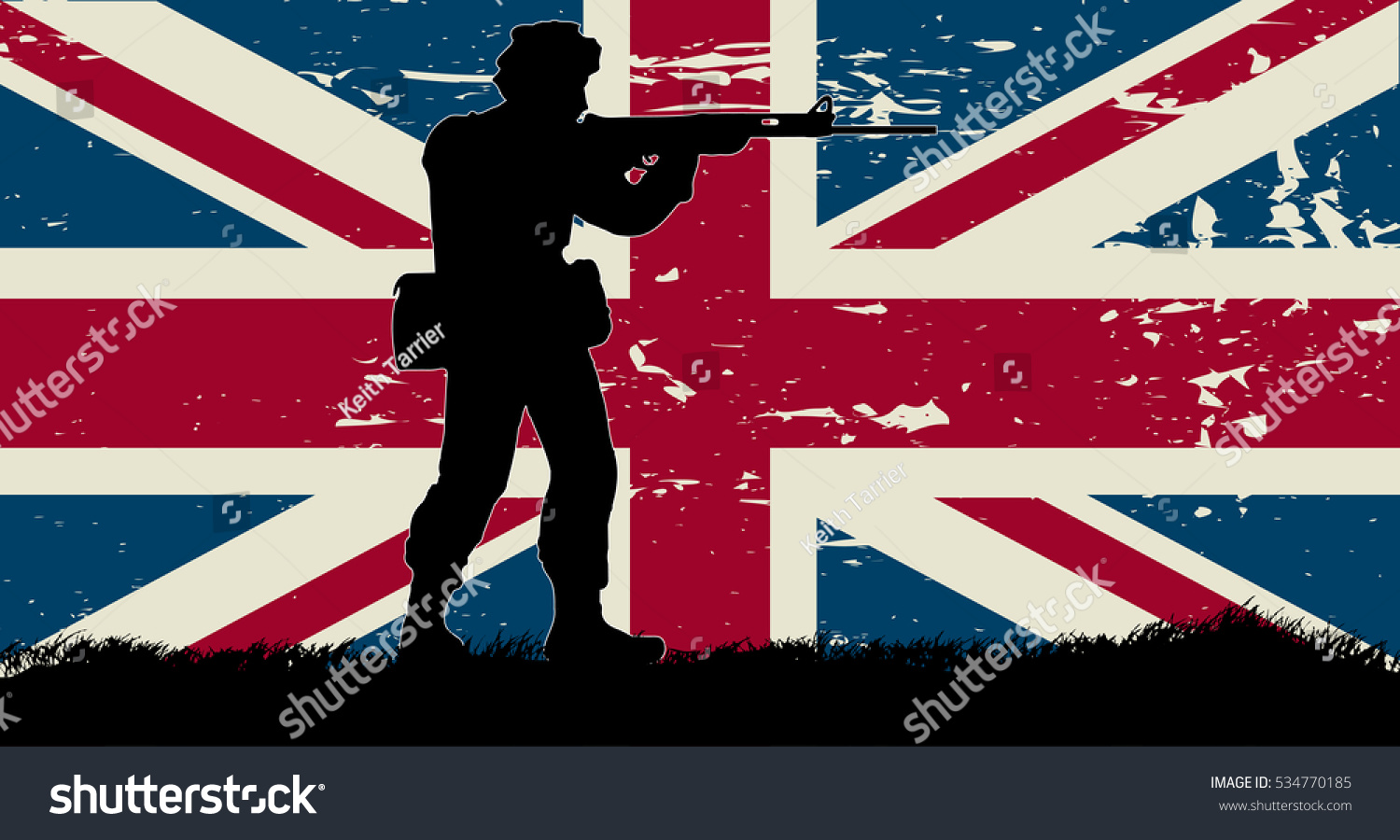 Original Soldier Illustration British Grunge Flag Stock Vector (Royalty ...