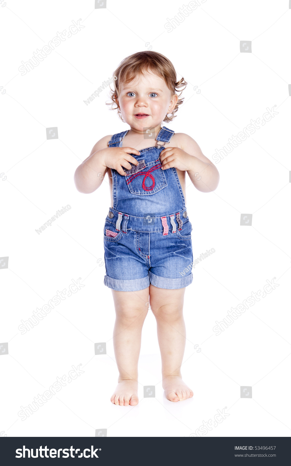 Cute Little Girl Jeans On White Stock Photo 53496457 | Shutterstock