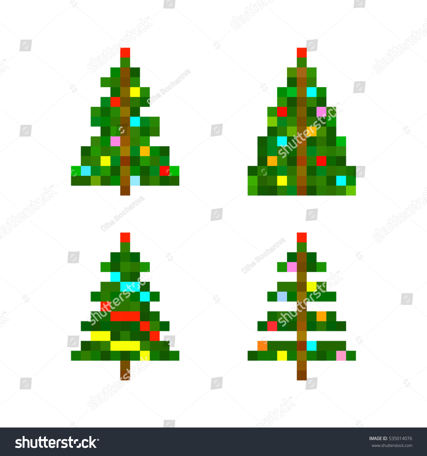 Пиксельная Новогодняя елка