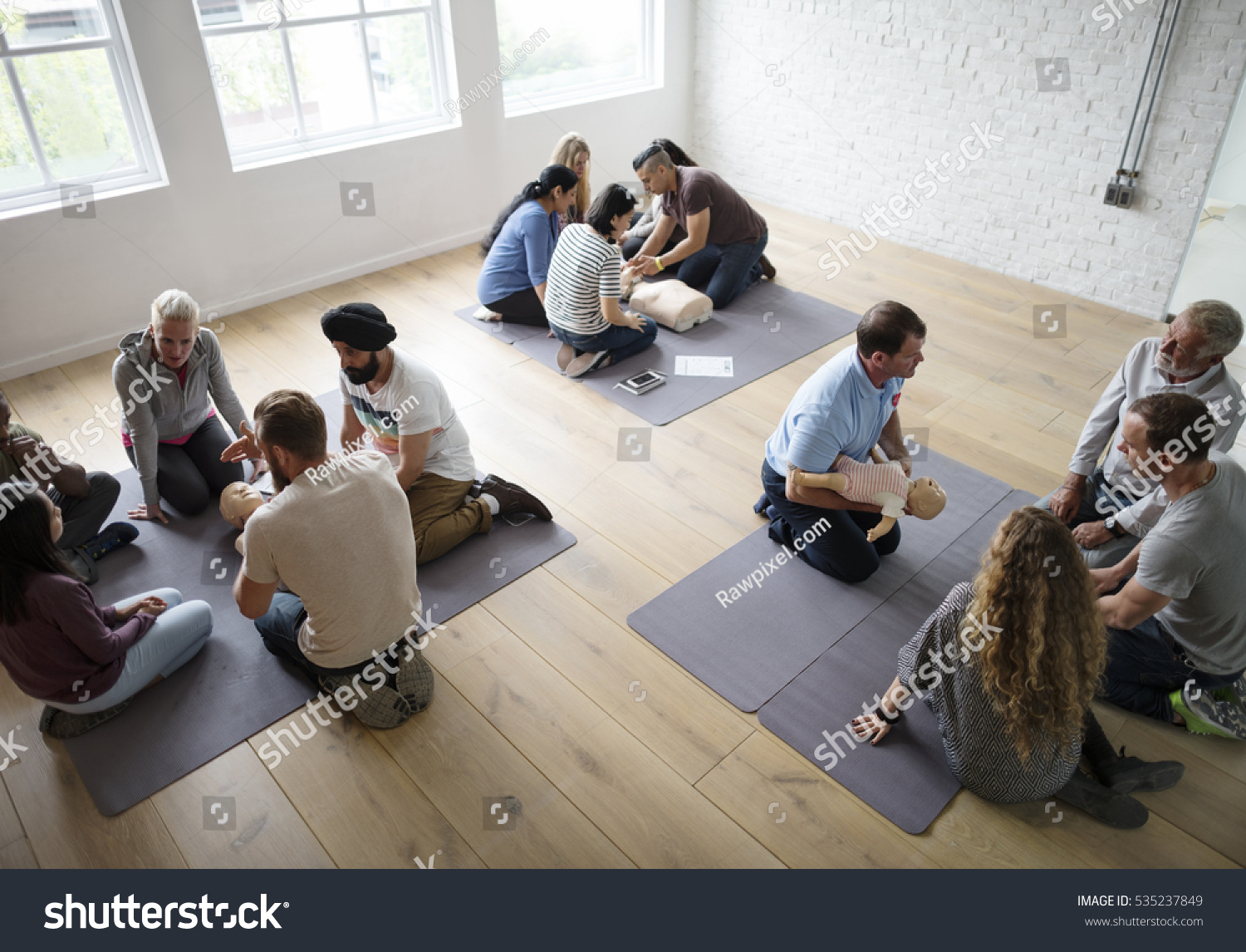 Cpr First Aid Training Concept Stock Photo 535237849 