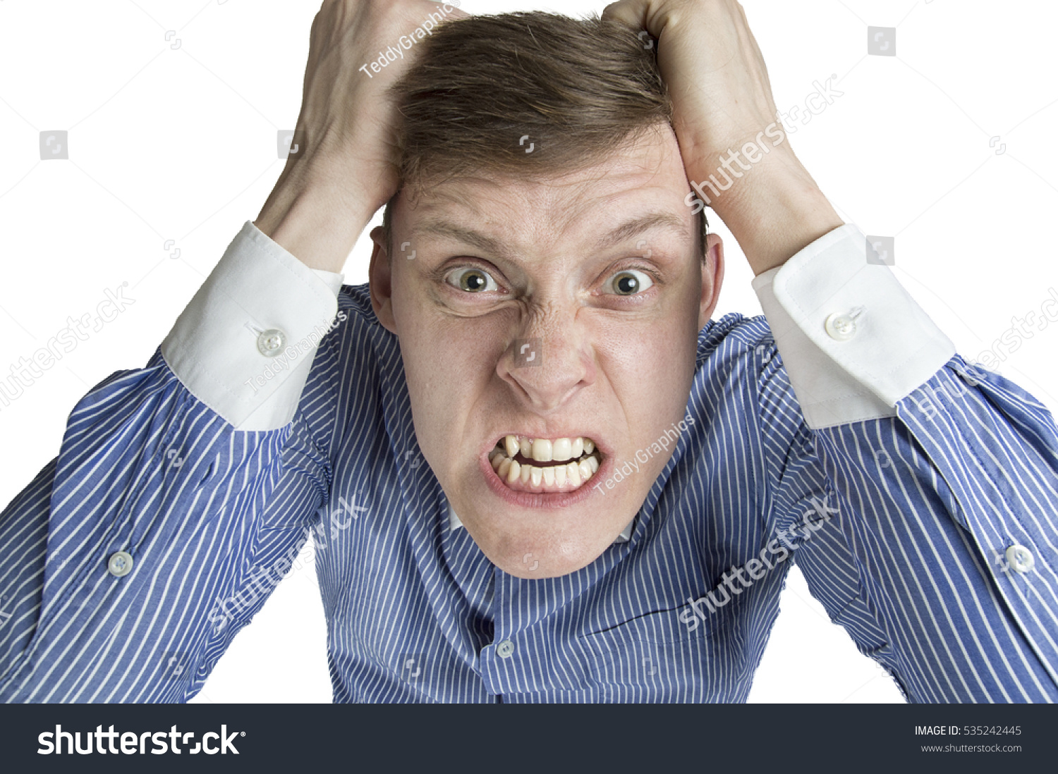 Angry Man Tearing Hair Stock Photo 535242445 | Shutterstock