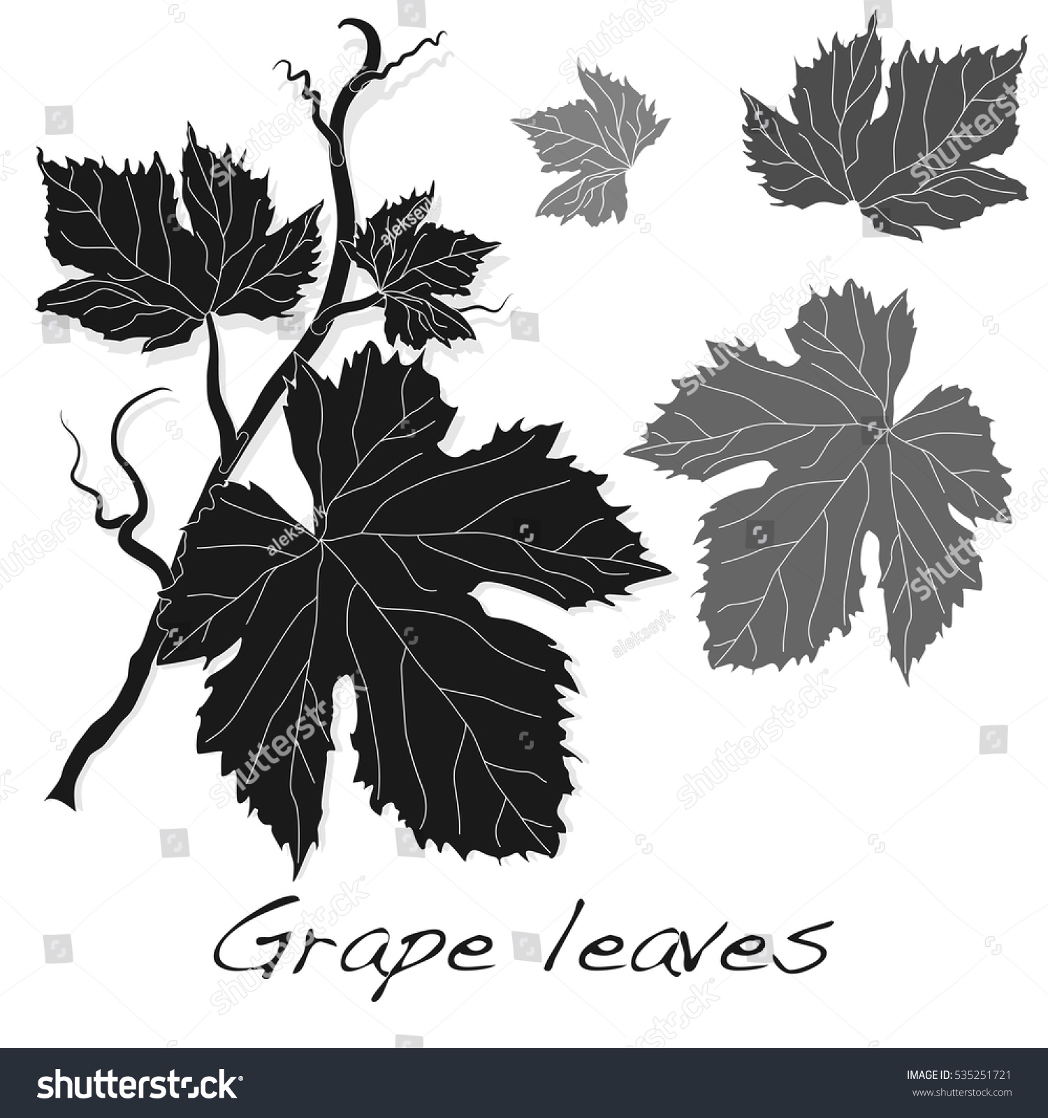 Виноградные листья клипарт