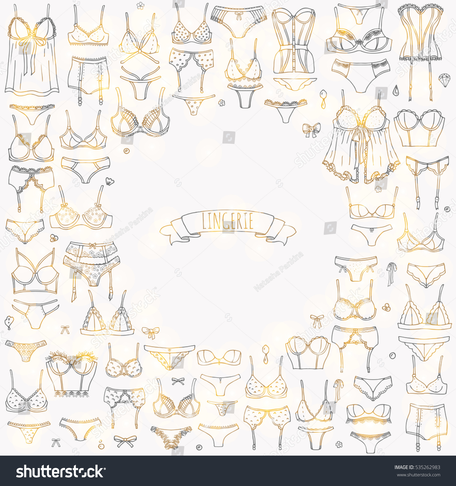 Hand Drawn Doodle Lingerie Icon Set Stock Vector Royalty Free 535262983 Shutterstock 