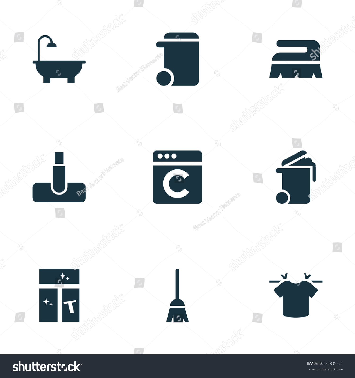 Set 9 Editable Drycleaning Icons Includes Stock Illustration 535835575 Shutterstock 