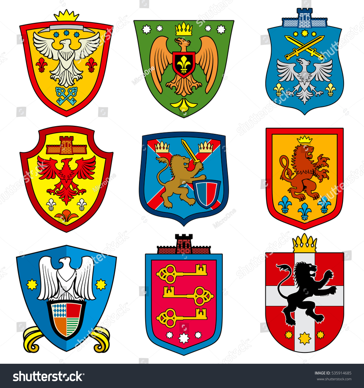 Family Dynasty Medieval Royal Coat Arms Stock Vector (Royalty Free ...