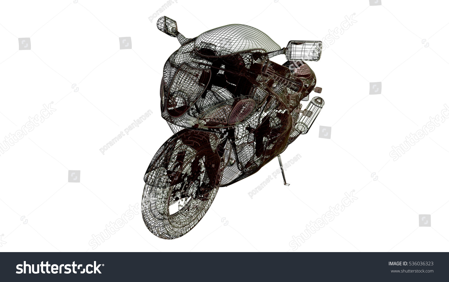 Model Motorbike Body Structure Wire Model Stock Illustration 536036323 ...