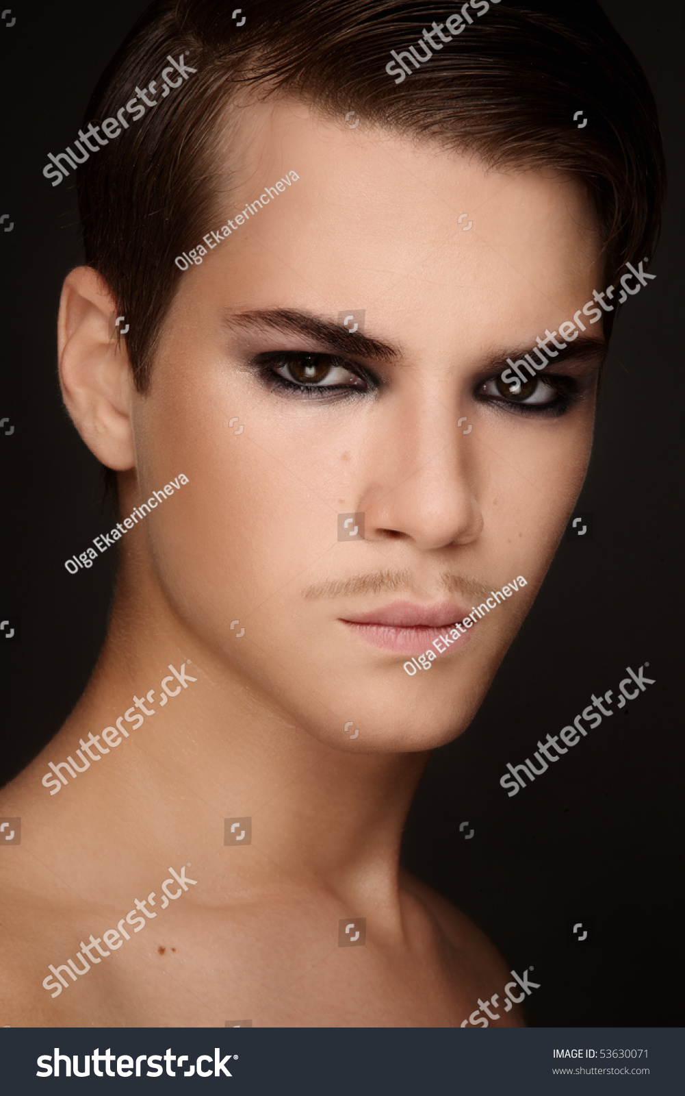 Portrait Beautiful Young Boy Stylish Hairstyle Stock Photo 53630071 ...