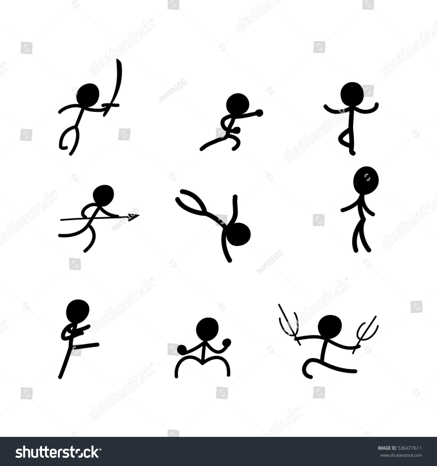 wrestling stick figures