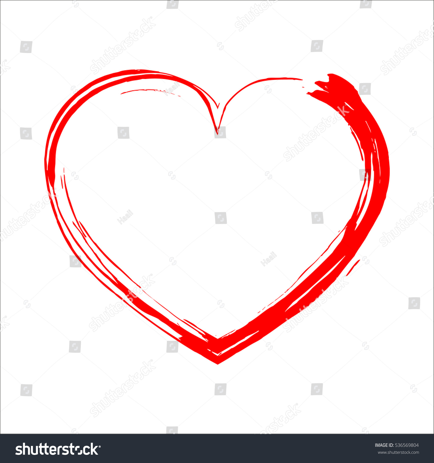 Red Drawing Heart Red Heart Icon Stock Vector (royalty Free) 536569804 