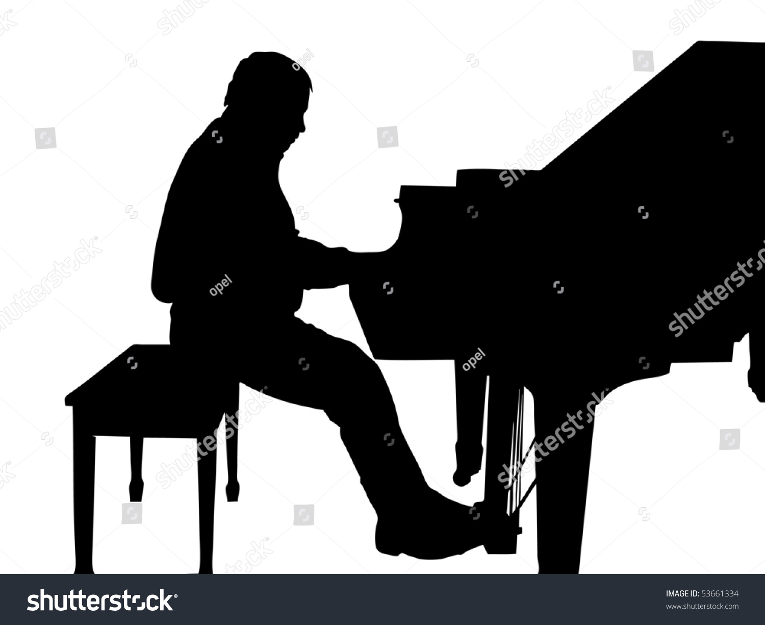 Grand Piano Musician Grand Piano Silhouette Stock Vector Royalty Free 53661334 Shutterstock 6659