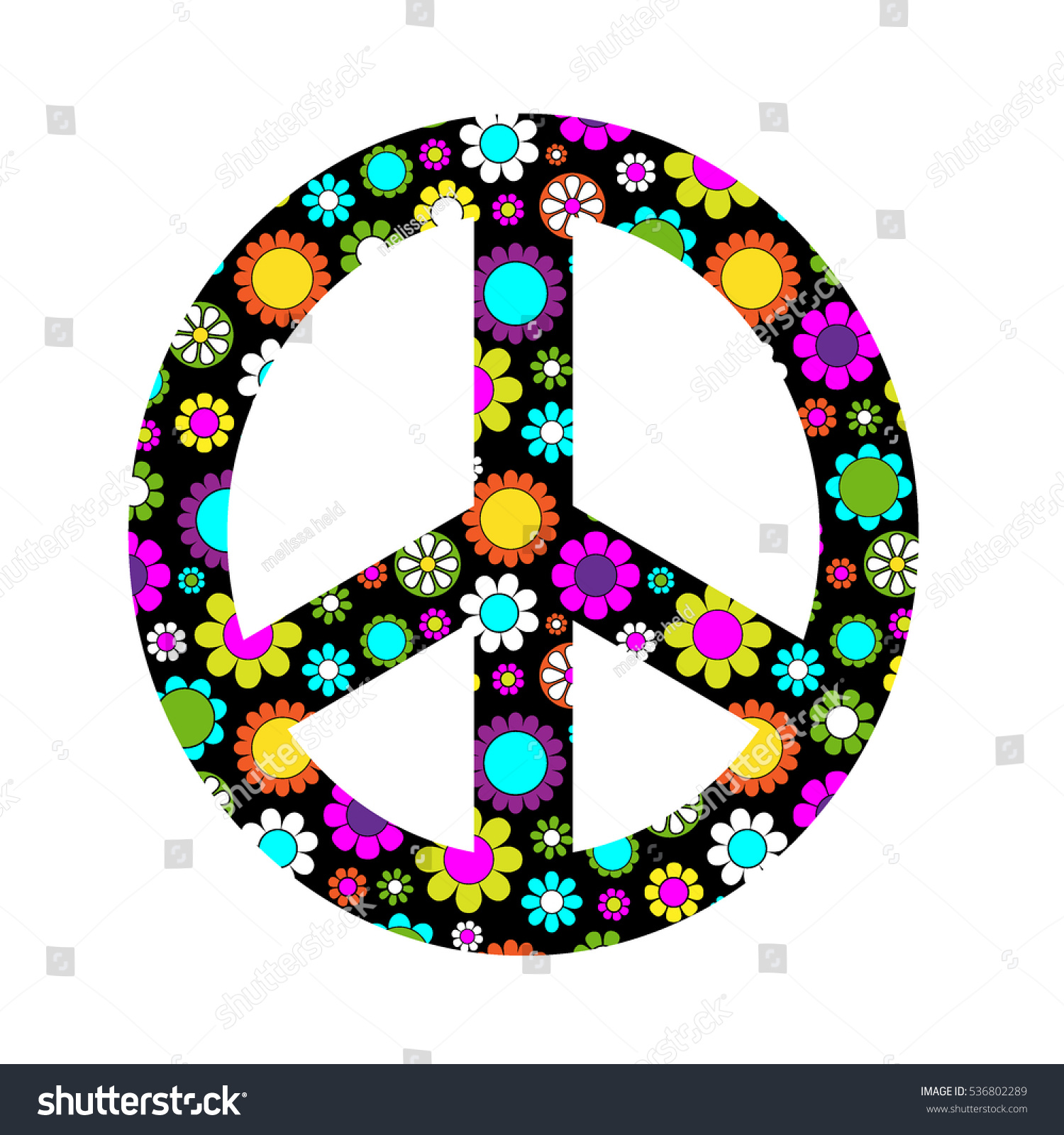 Mod Flower Peace Sign Stock Vector (royalty Free) 536802289 