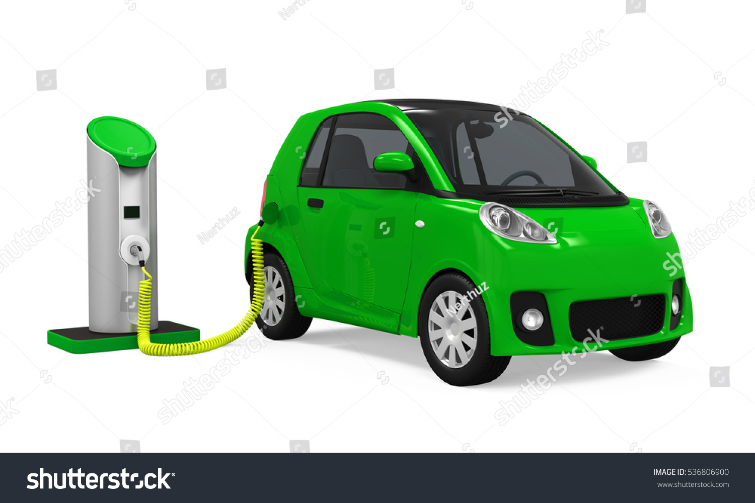 Electric Vehicle Charging Station 3d Rendering Stock Illustration ...