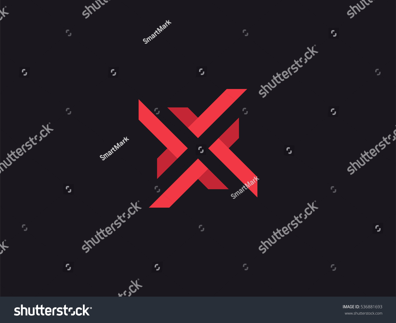Letter X Logo Design Concept Negative Stock Vector (Royalty Free ...