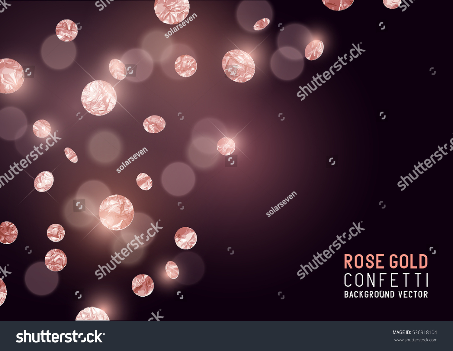 Large Rose Gold Glitter Confetti Party Stock Vector (Royalty Free