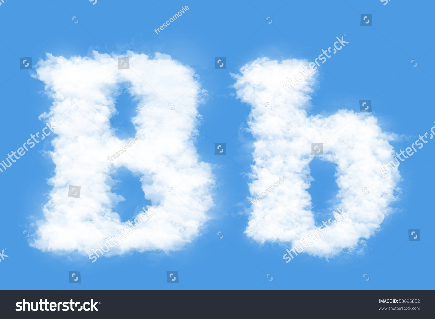 Clouds Shape Letter B 스톡 일러스트 53695852 | Shutterstock