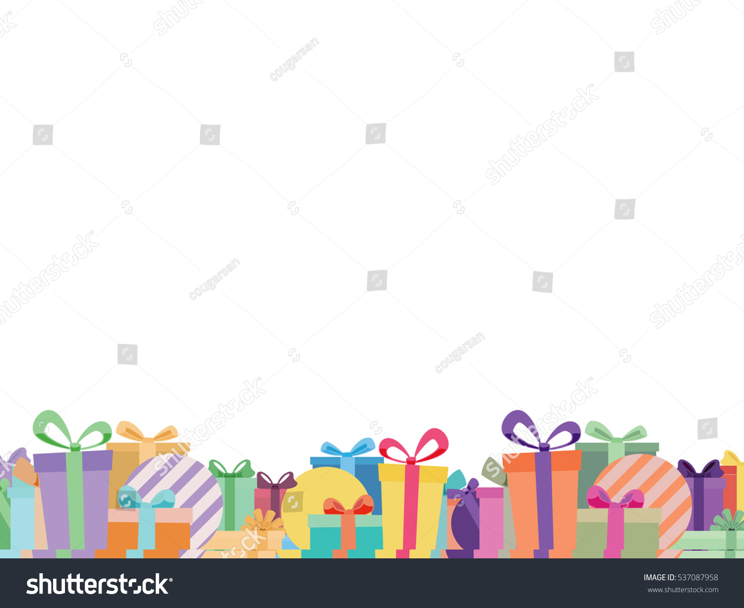 White Background Colorful Ribbon Gift Box Stock Vector (Royalty Free ...