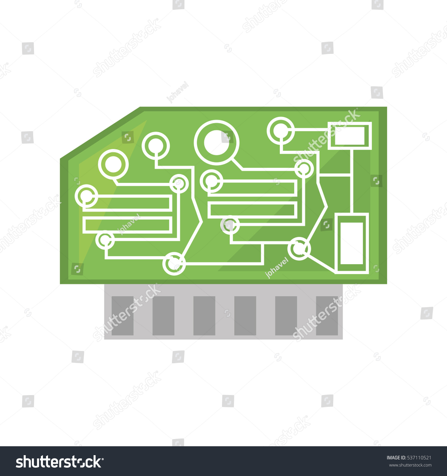 Computer Hardware Processor Card Vector Illustration Stock Vector ...