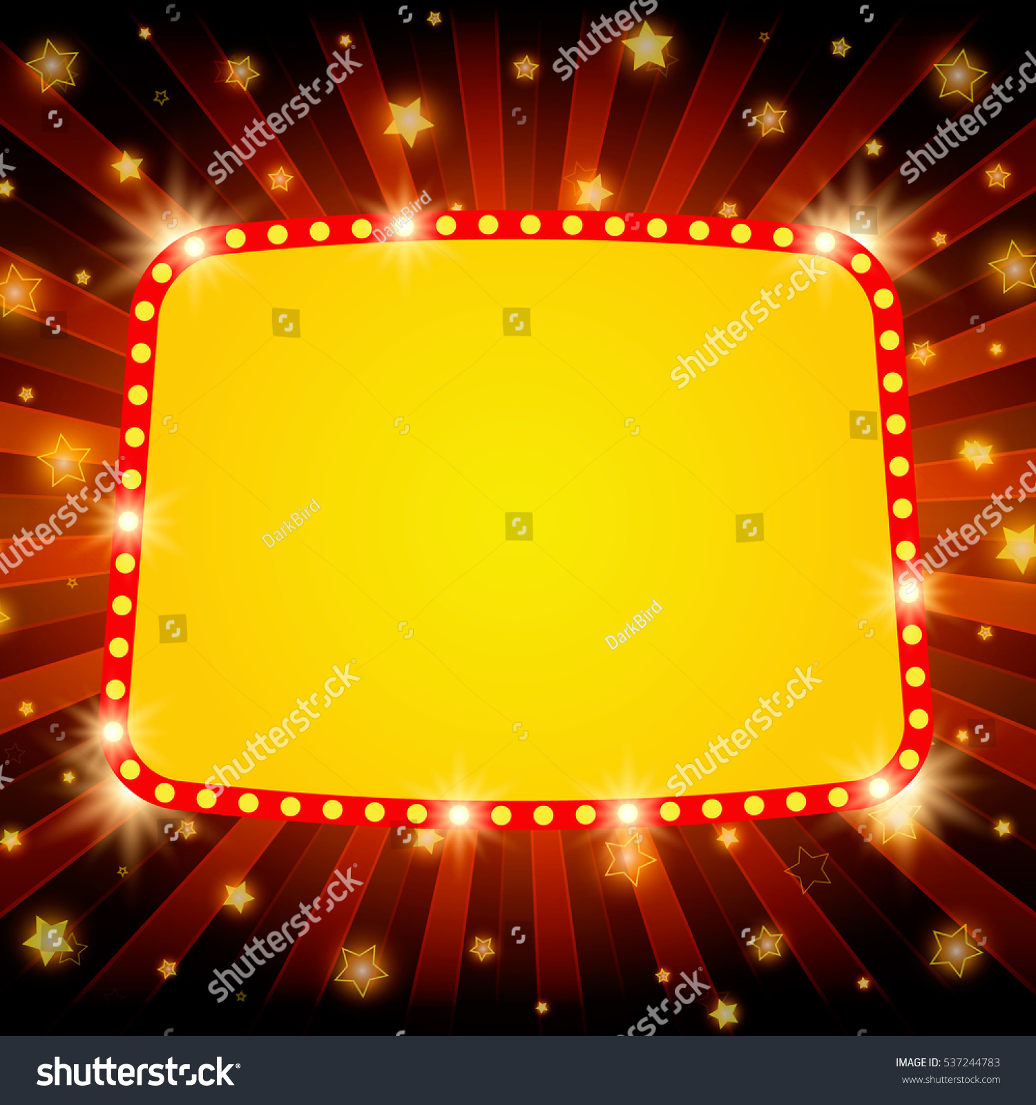 Shining Retro Light Banner On Red Stock Vector (Royalty Free) 537244783 ...