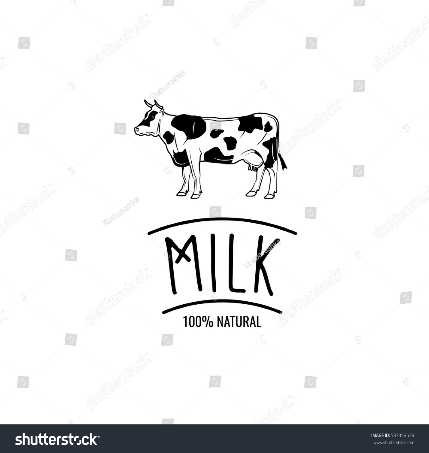 Cow Milk Badge Vector Illustration Isolated Stock Vector (Royalty Free ...