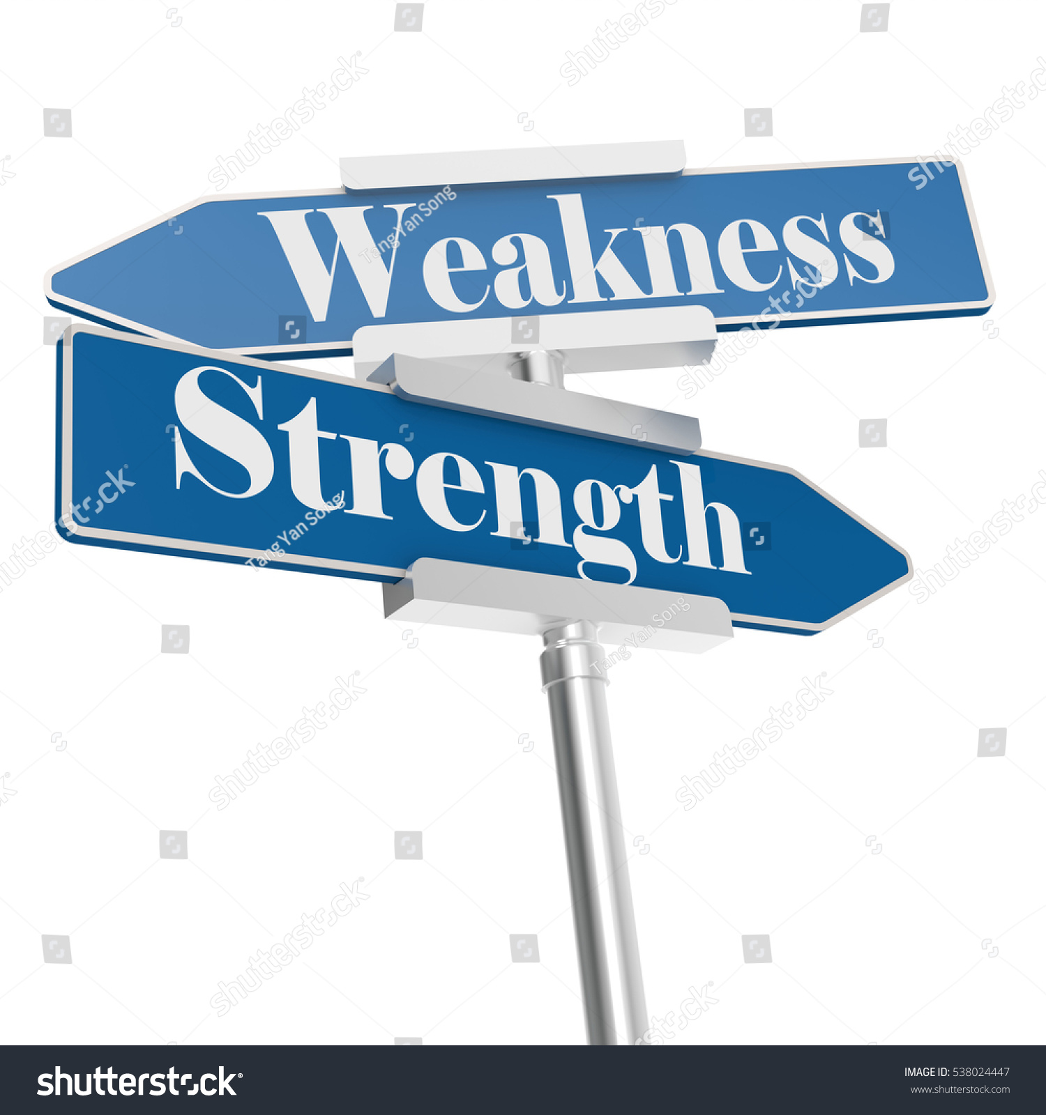 Strength Weakness Signs Isolated On White Stock Illustration 538024447 ...