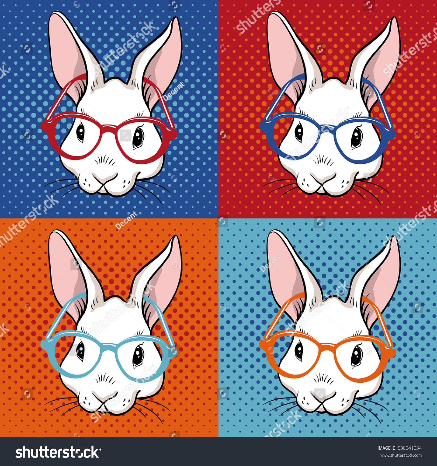 Рисунок поп арт веселый кролик