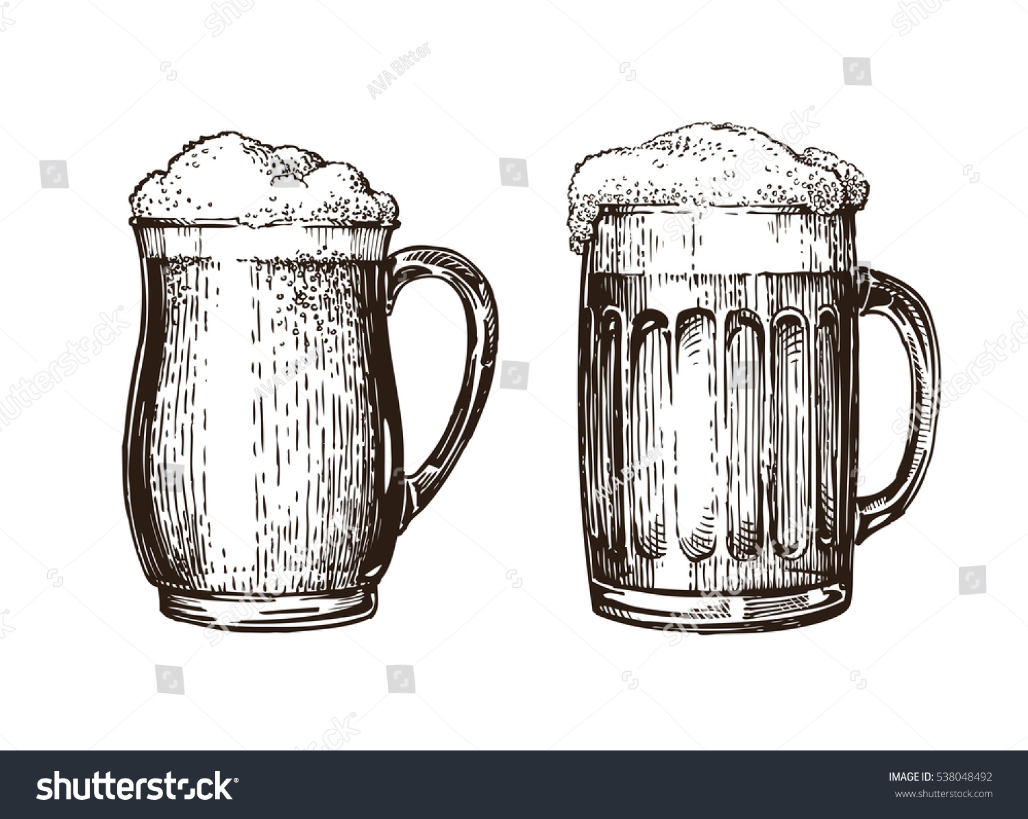 Hand Drawn Beer Mug Elements Design Stock Vector (Royalty Free ...