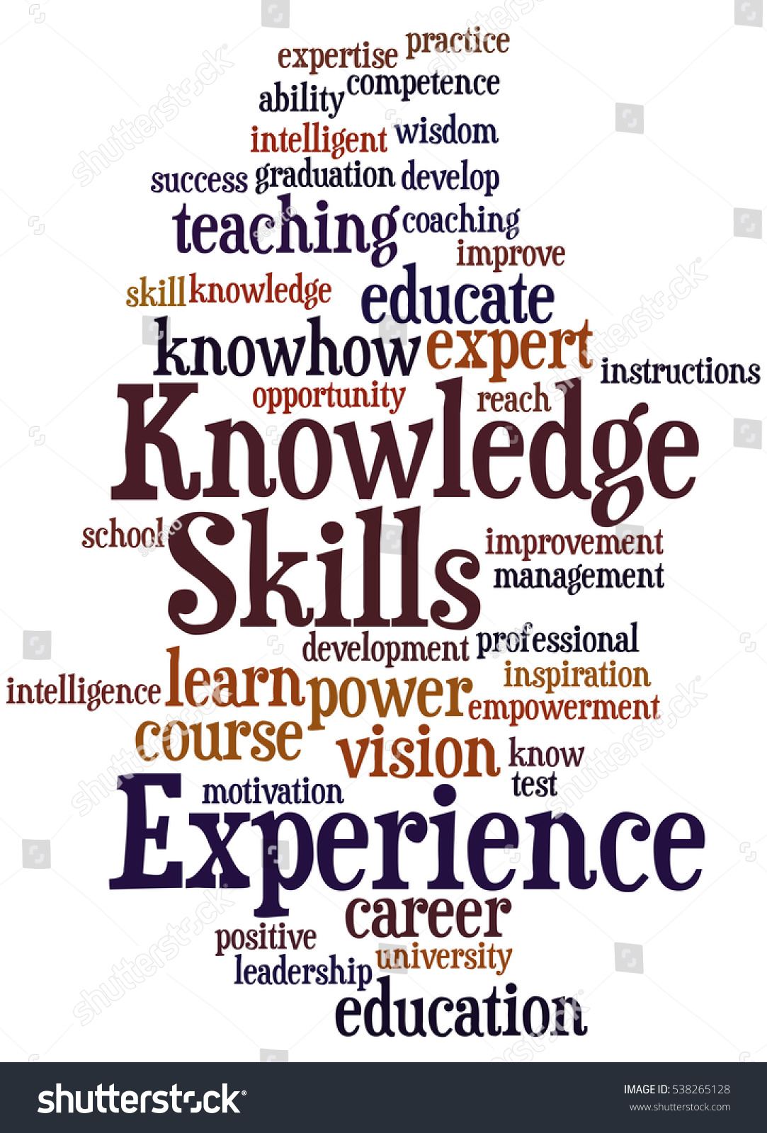 Knowledge Skills Experience Word Cloud Concept Stock Illustration ...