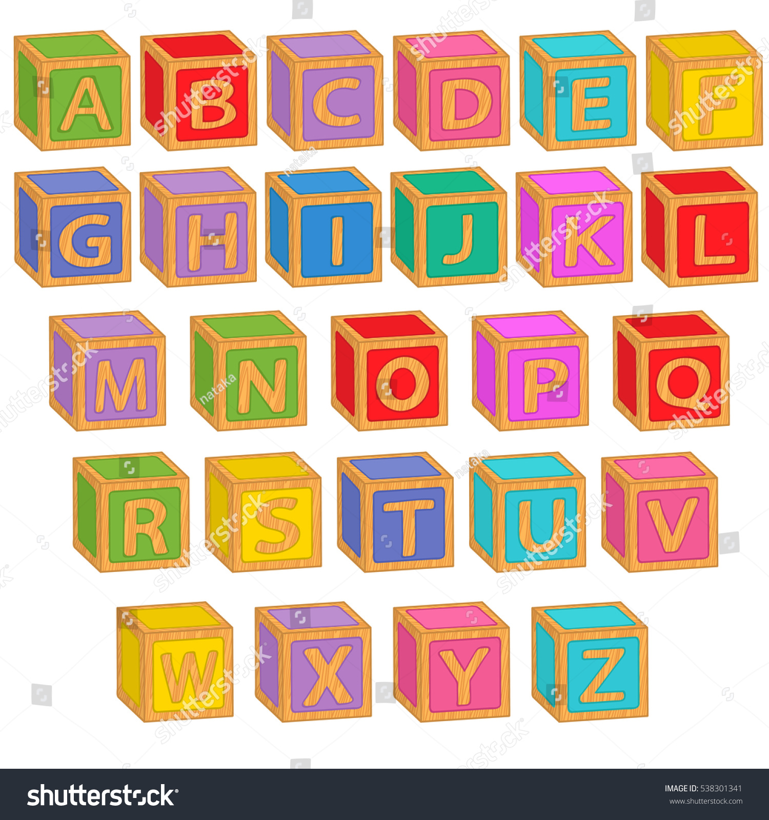 Alphabet English Colorful Blocks Vector Illustration Stock Vector Alphabet English Colorful Blocks Vector Illustration Stock Vector
