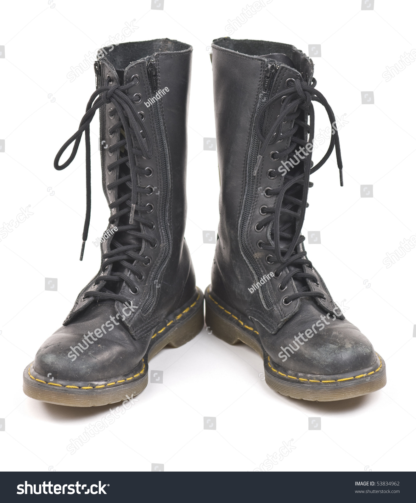 worn out combat boots